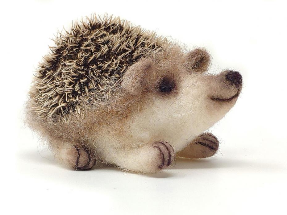 The Crafty Kit Company's Baby Hedgehog Needle Felting Kit - completed project